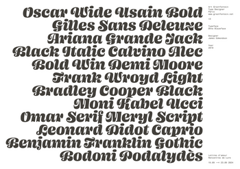 Déclaration d’amour composée en Ohno Blazeface Italic par Art Grootfontein