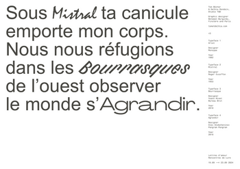 Déclaration d’amour composée en Arial, Mistral, Bourrasque, Agrandir par Studio T&D