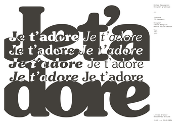 Déclaration d’amour composée en ITC Souvenir par Mathéo Cassegrain