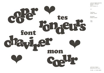 Déclaration d’amour composée en Cooper Black par Justine Magnat-Biermé